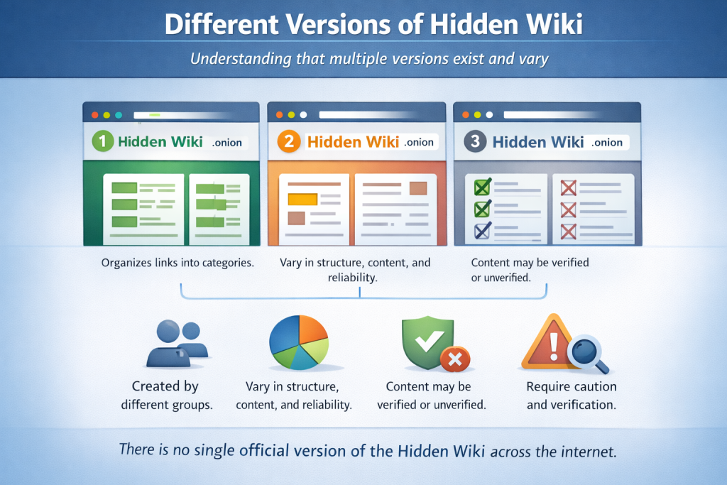 Different Versions of Hidden Wiki